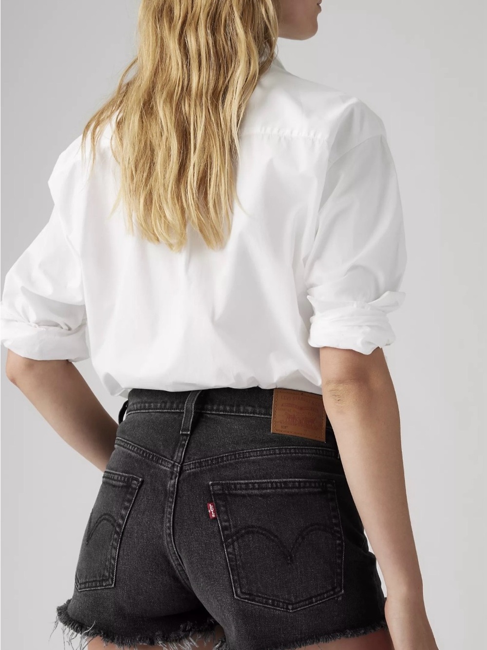 Levi's Black High-Rise Denim Cutoff Shorts